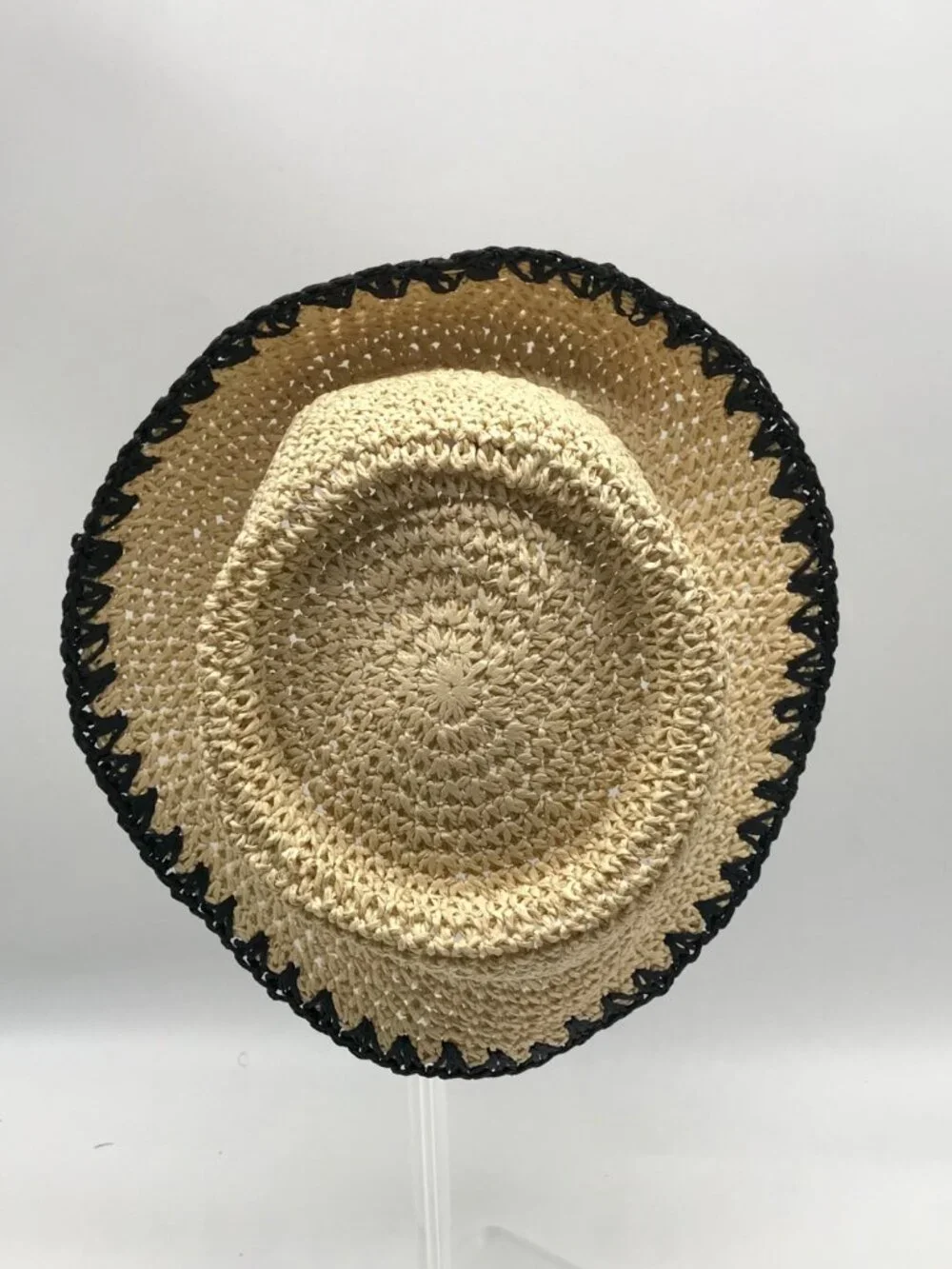 I.N.C. International Concepts Medium Beige & Black Crochet Bucket Hat
